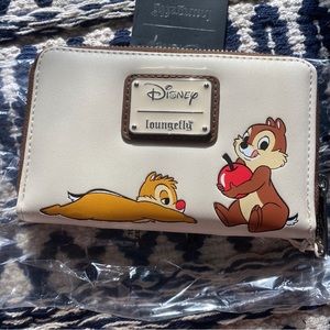 Loungefly Disney chip and dale cherry on top zipper wallet